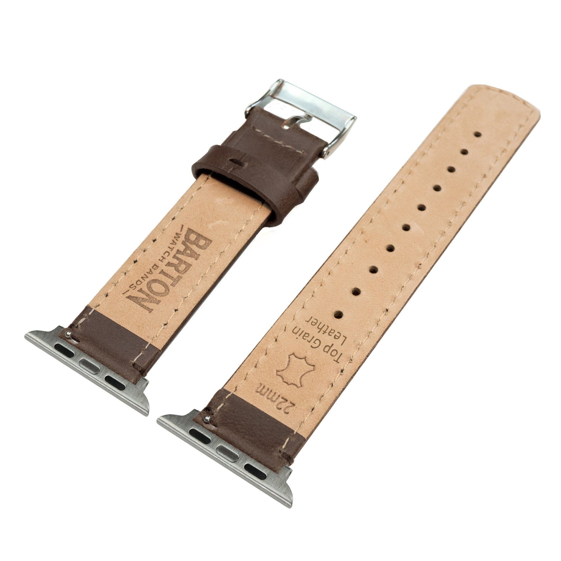Apple Bracelet à maillons Cuir Apple Watch Small/Medium 42mm / 44mm / 45mm  Saddle Brown - Brun