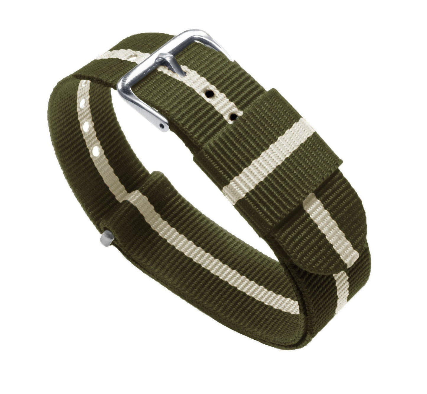 Nylon Watch Band / Strap in Army Green, Width 20mm, Standard Length | Barton