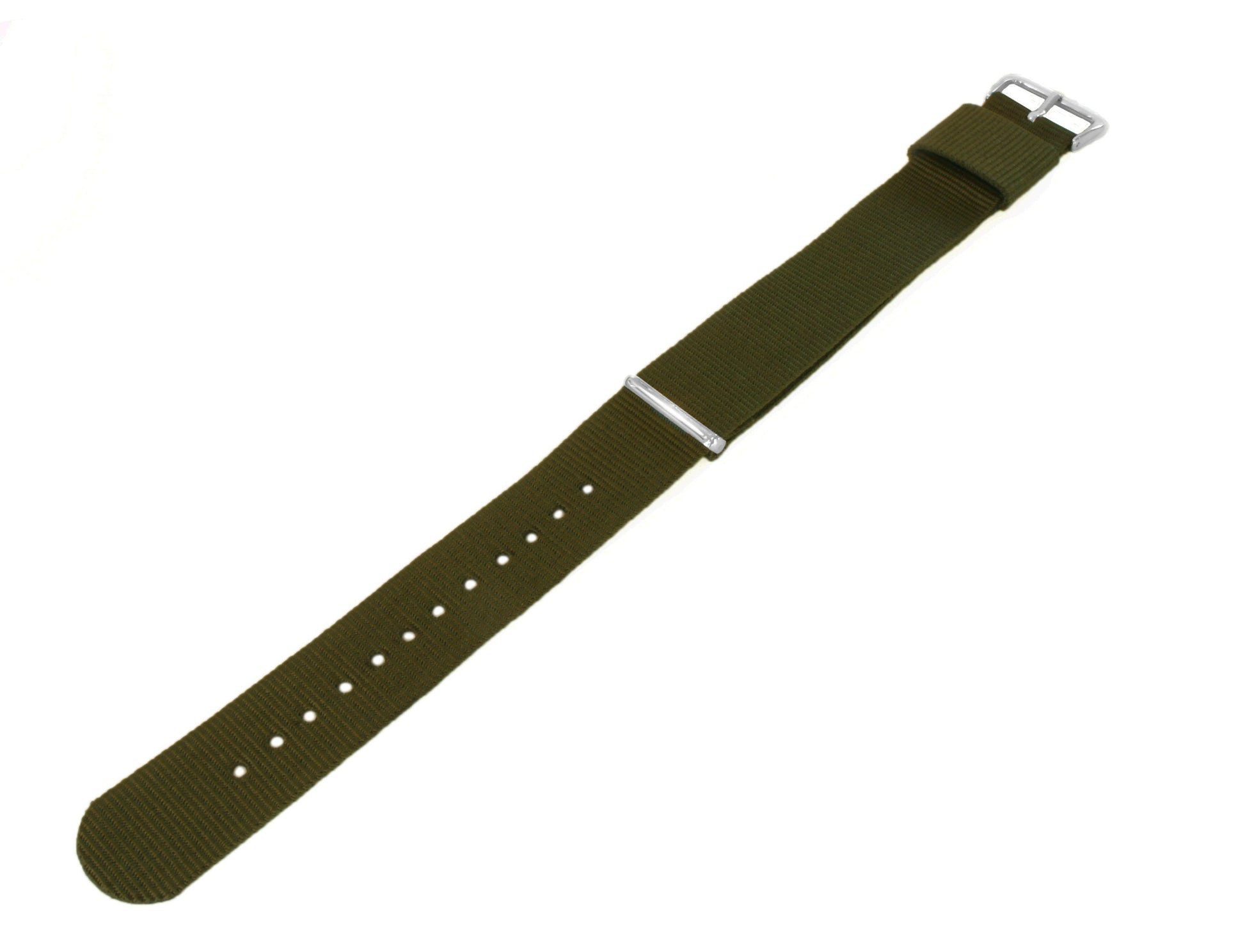 20MM Velcro® Style Green Nylon Sport Watch Strap