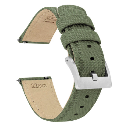 Army Green | Sailcloth Quick Release - Barton Watch Bands