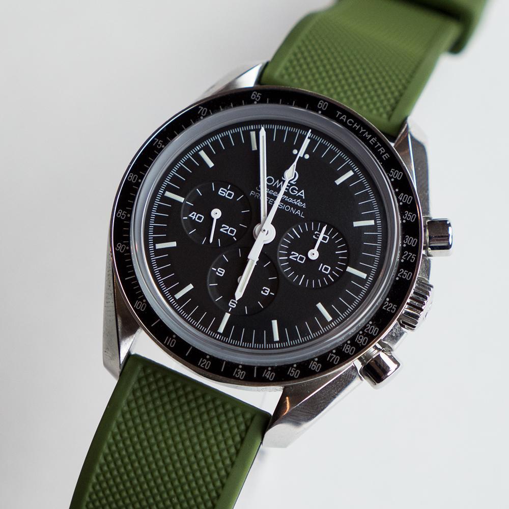 Army Green Top / Black Bottom | Elite Silicone - Barton Watch Bands