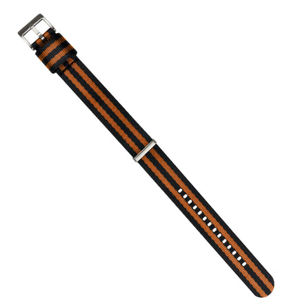 Black & Burnt Orange | Elite Nylon NATO Style - Barton Watch Bands