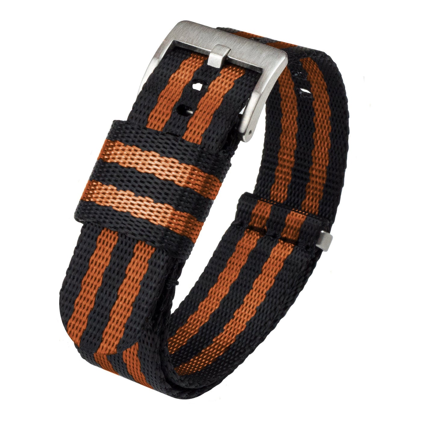 Black & Burnt Orange | Elite Nylon NATO Style - Barton Watch Bands