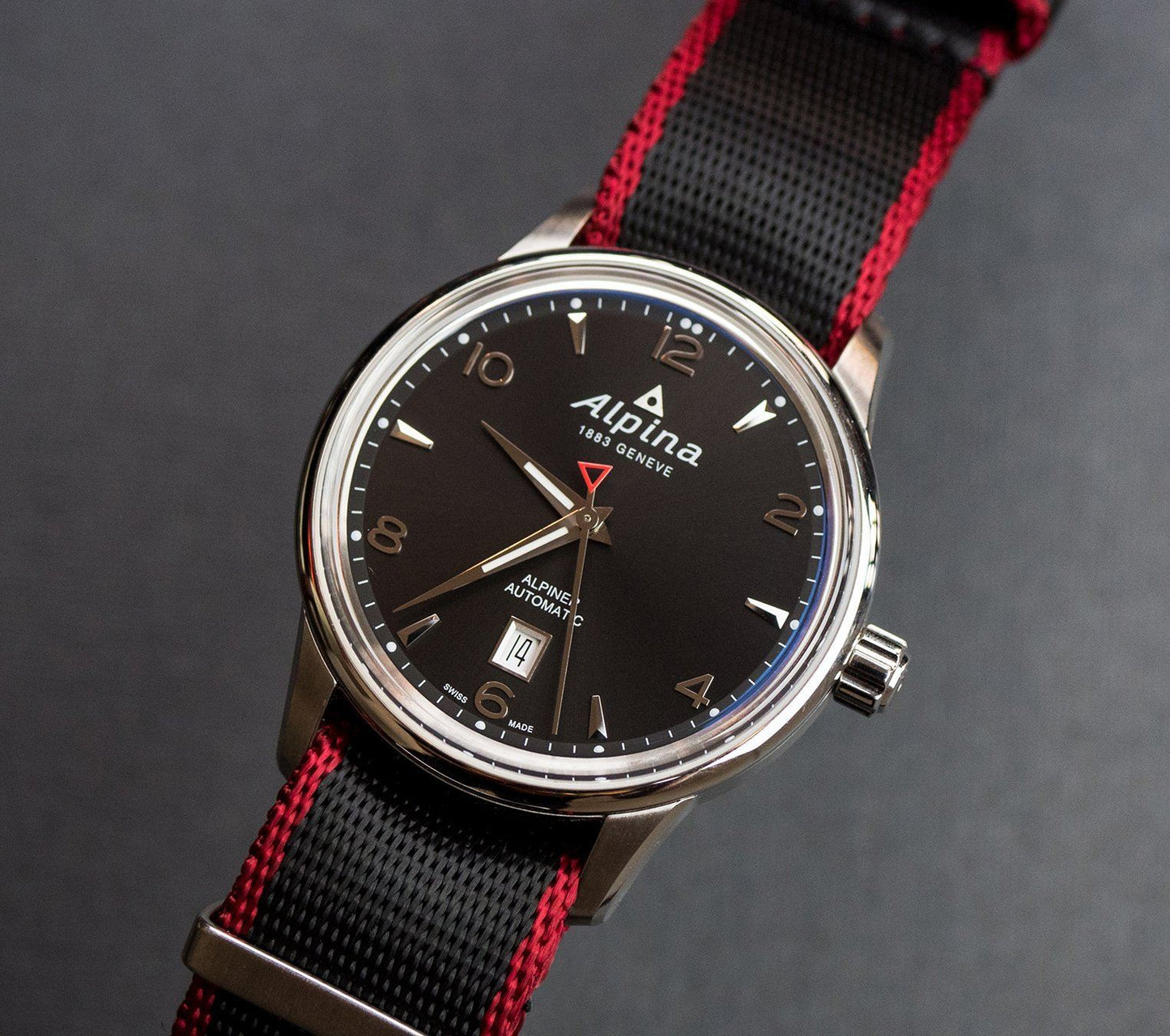 Black - Crimson Red Edges | Elite Nylon NATO Style - Barton Watch Bands