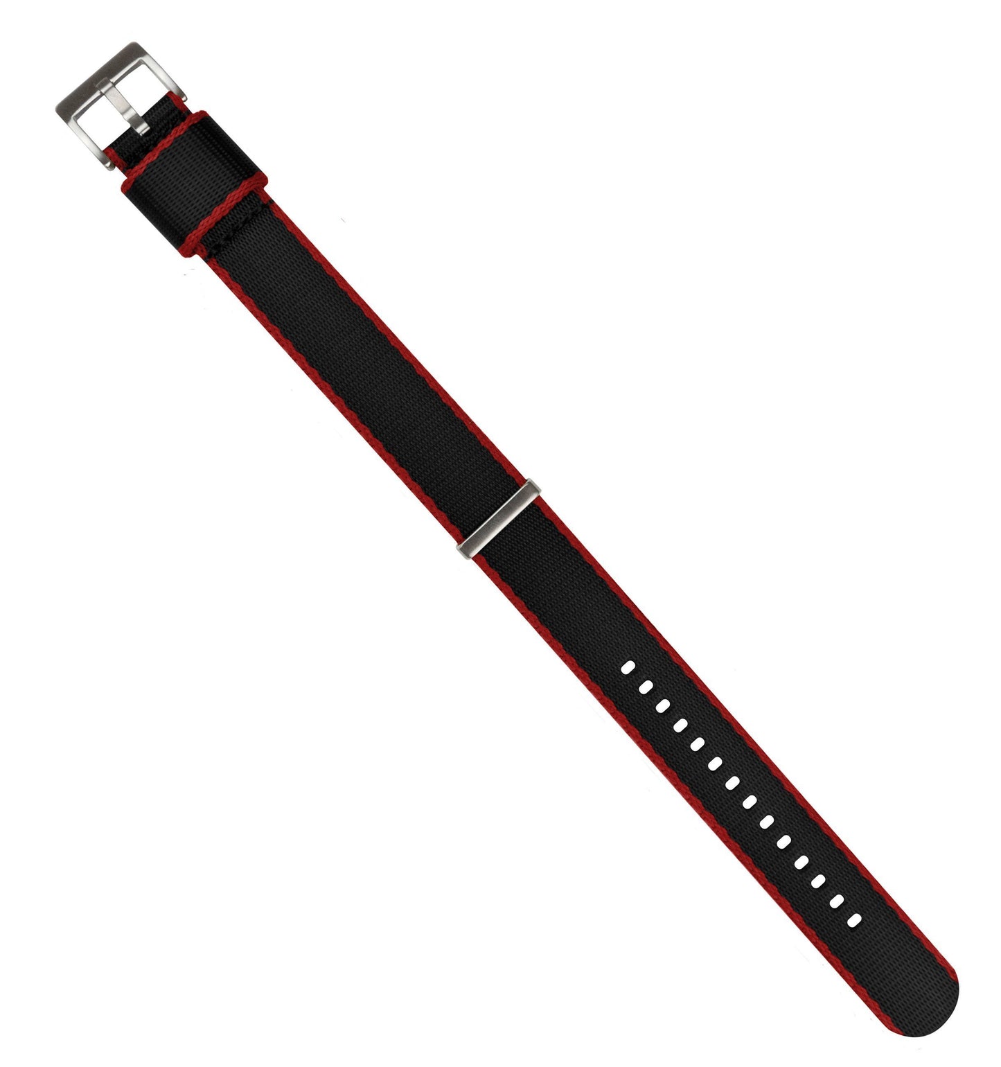 Black - Crimson Red Edges | Elite Nylon NATO Style - Barton Watch Bands