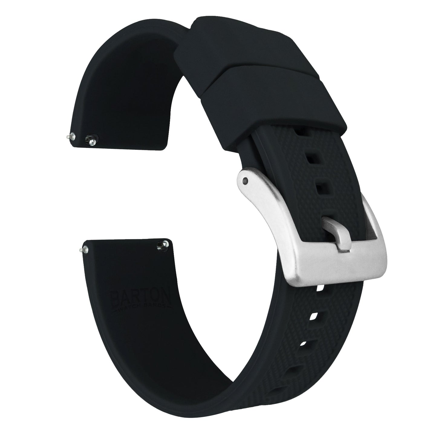 Black, Elite Silicone Watch Bands, Quick Release