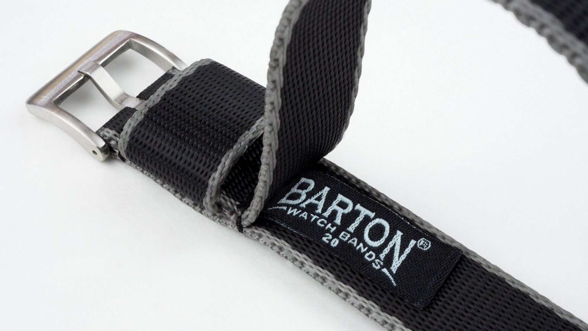 Black - Grey Edges | Elite Nylon NATO Style - Barton Watch Bands