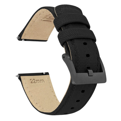 Black | Sailcloth Quick Release - Barton Watch Bands