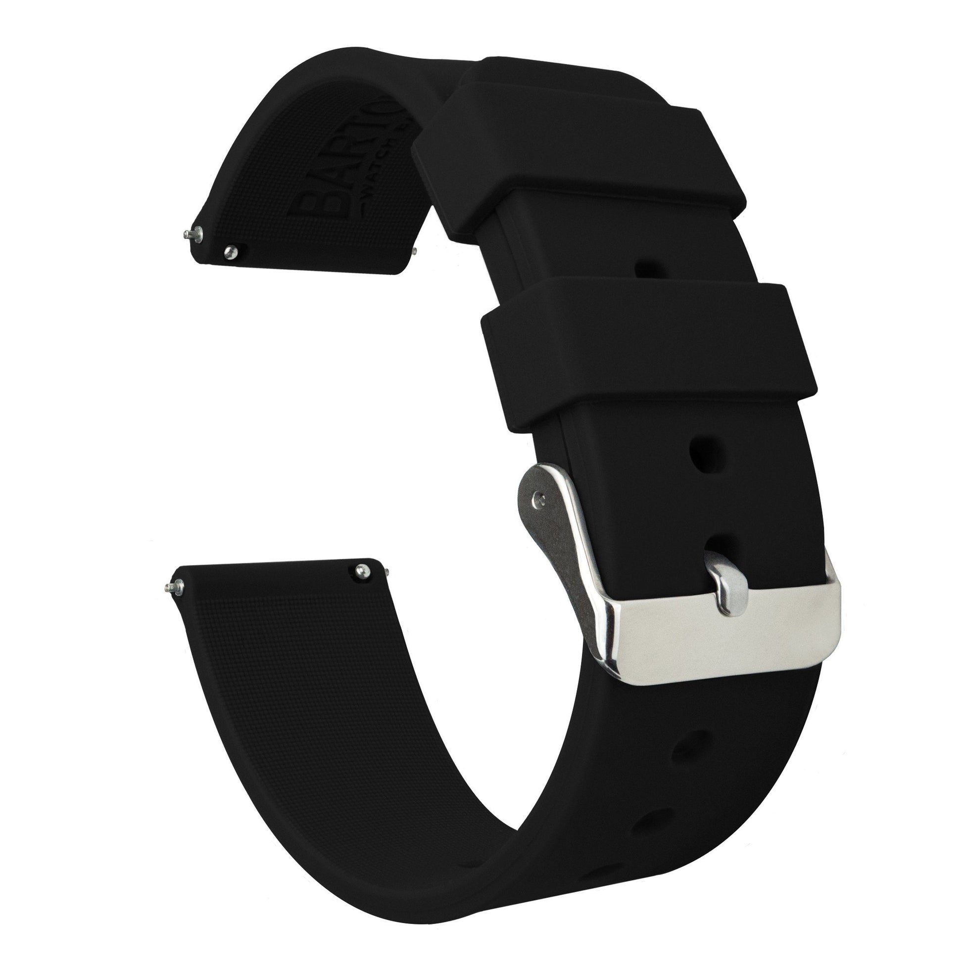 Black Silicone Watch Strap | Black Rubber Watch Bands from BARTON | Barton Watch  Bands