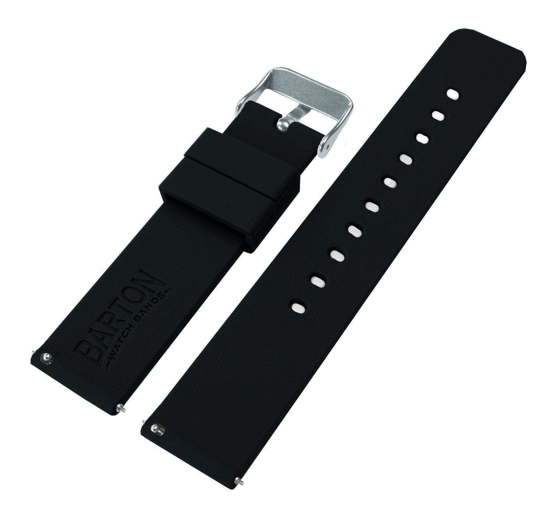 defile knus indstudering Black Silicone Watch Strap | Black Rubber Watch Bands from BARTON – Barton Watch  Bands