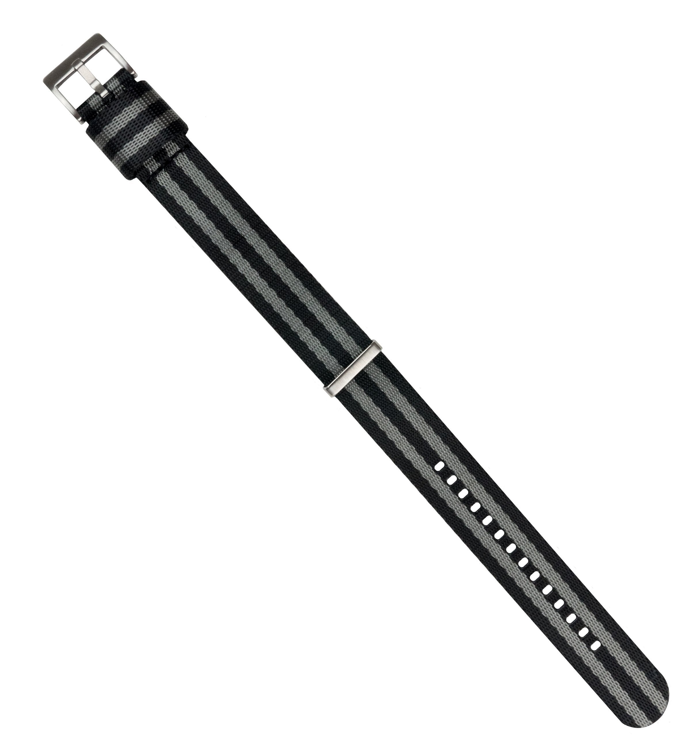 Black & Steel Grey (Bond) | Elite Nylon NATO® style - Barton Watch Bands
