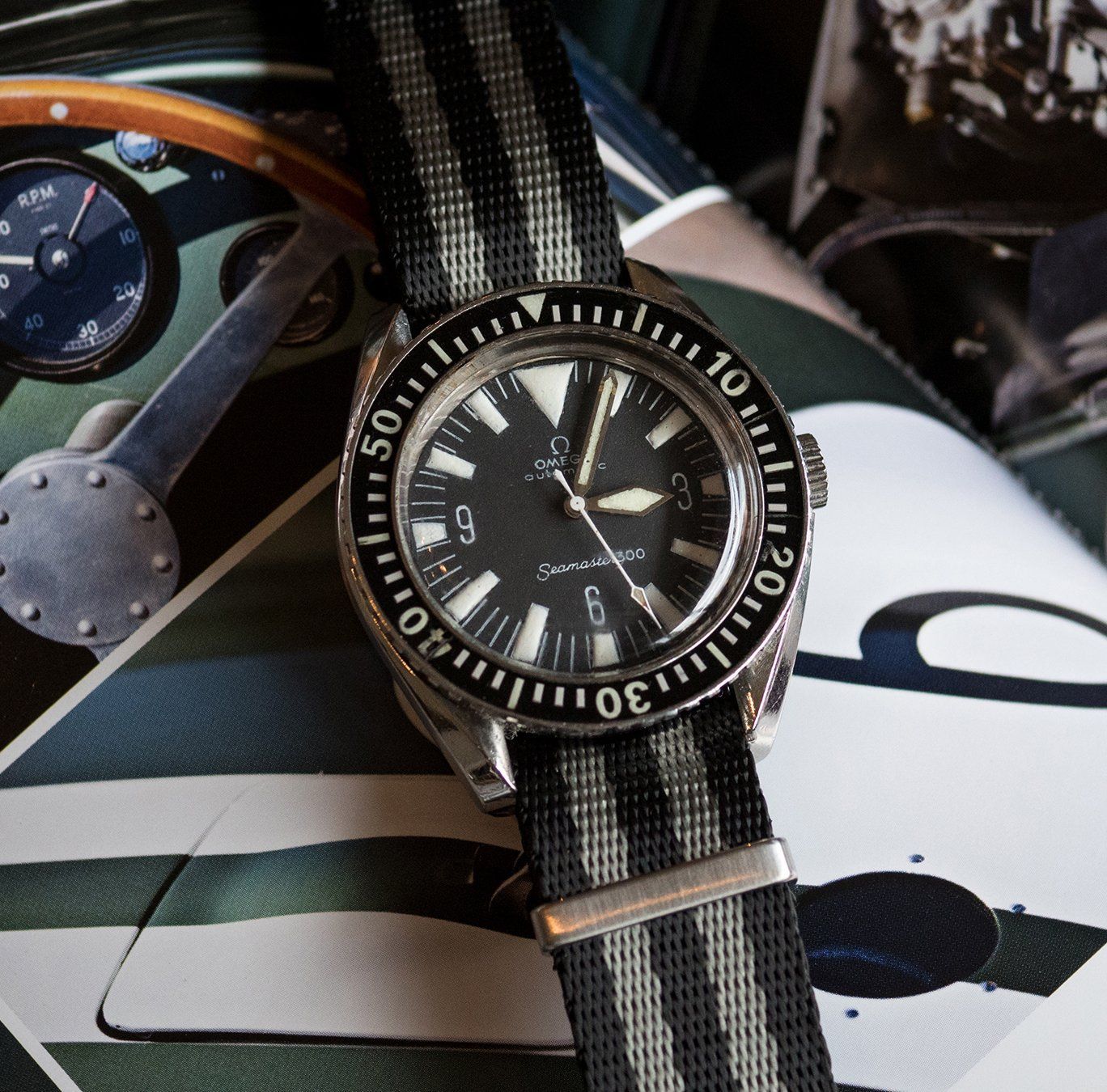 Seatbelt Nylon NATO® Watch Strap | James Bond Black & Grey Nylon