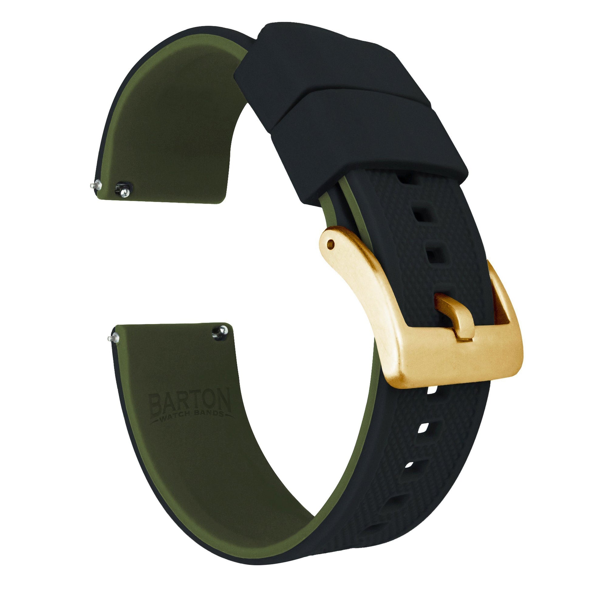 Black Top / Army Green Bottom | Elite Silicone - Barton Watch Bands