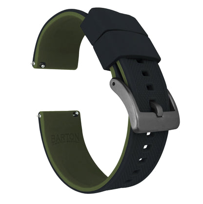 Black Top / Army Green Bottom | Elite Silicone - Barton Watch Bands