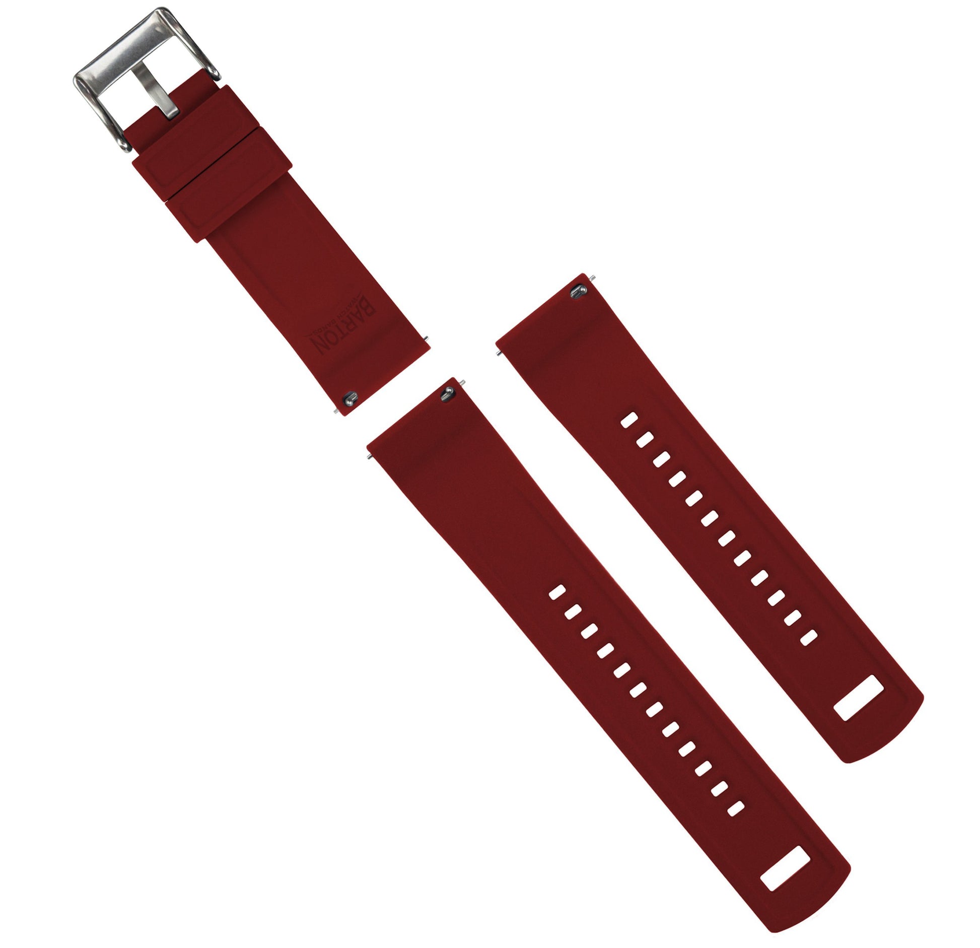 Black Top / Crimson Red Bottom | Elite Silicone - Barton Watch Bands