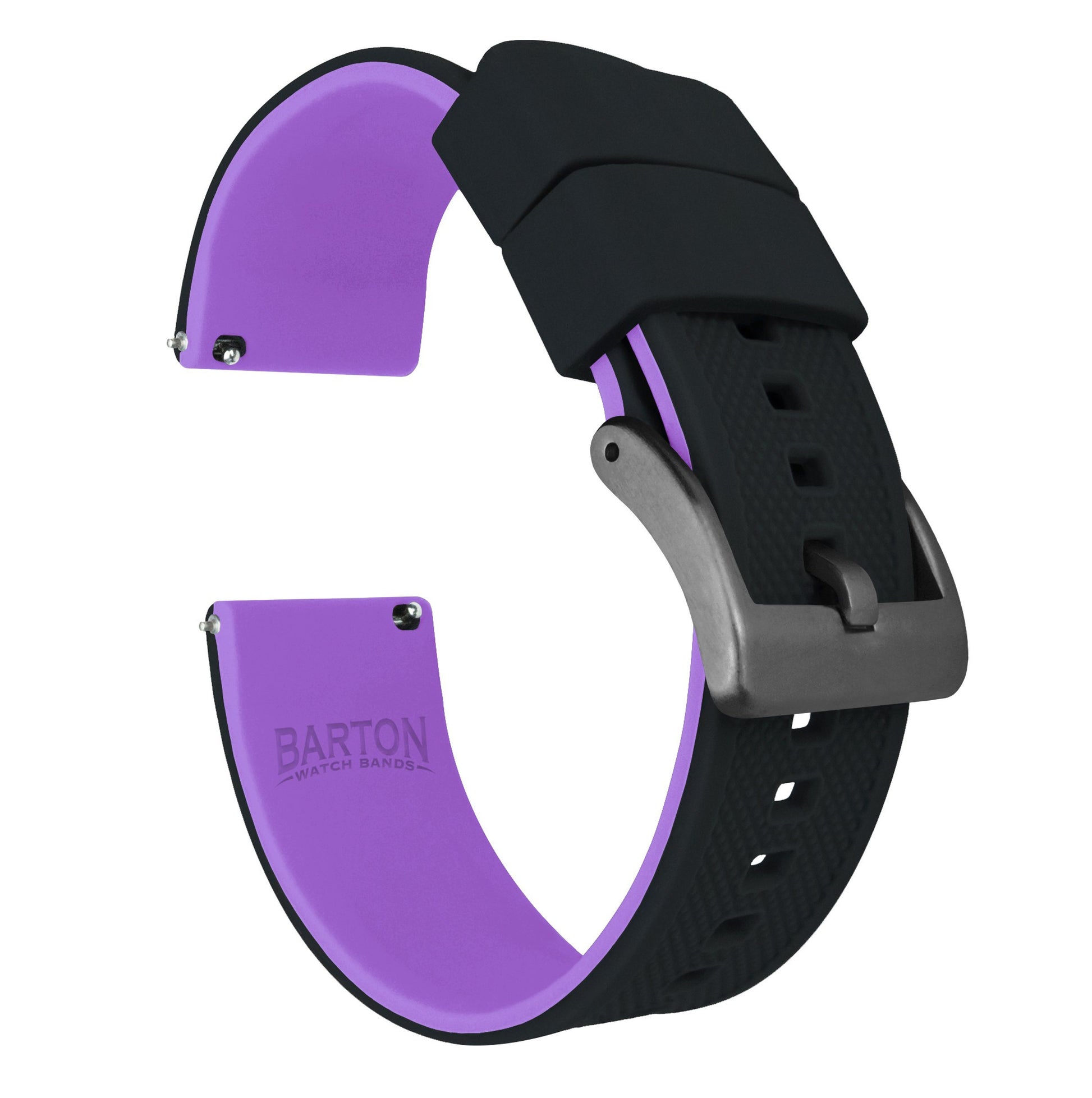 Black Top / Purple Bottom | Elite Silicone - Barton Watch Bands