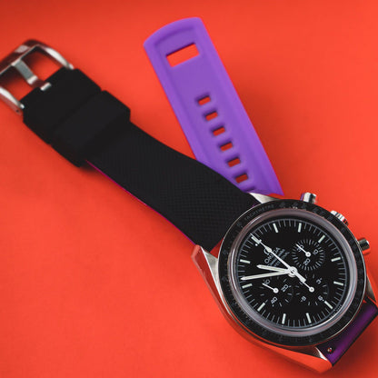 Black Top / Purple Bottom | Elite Silicone - Barton Watch Bands