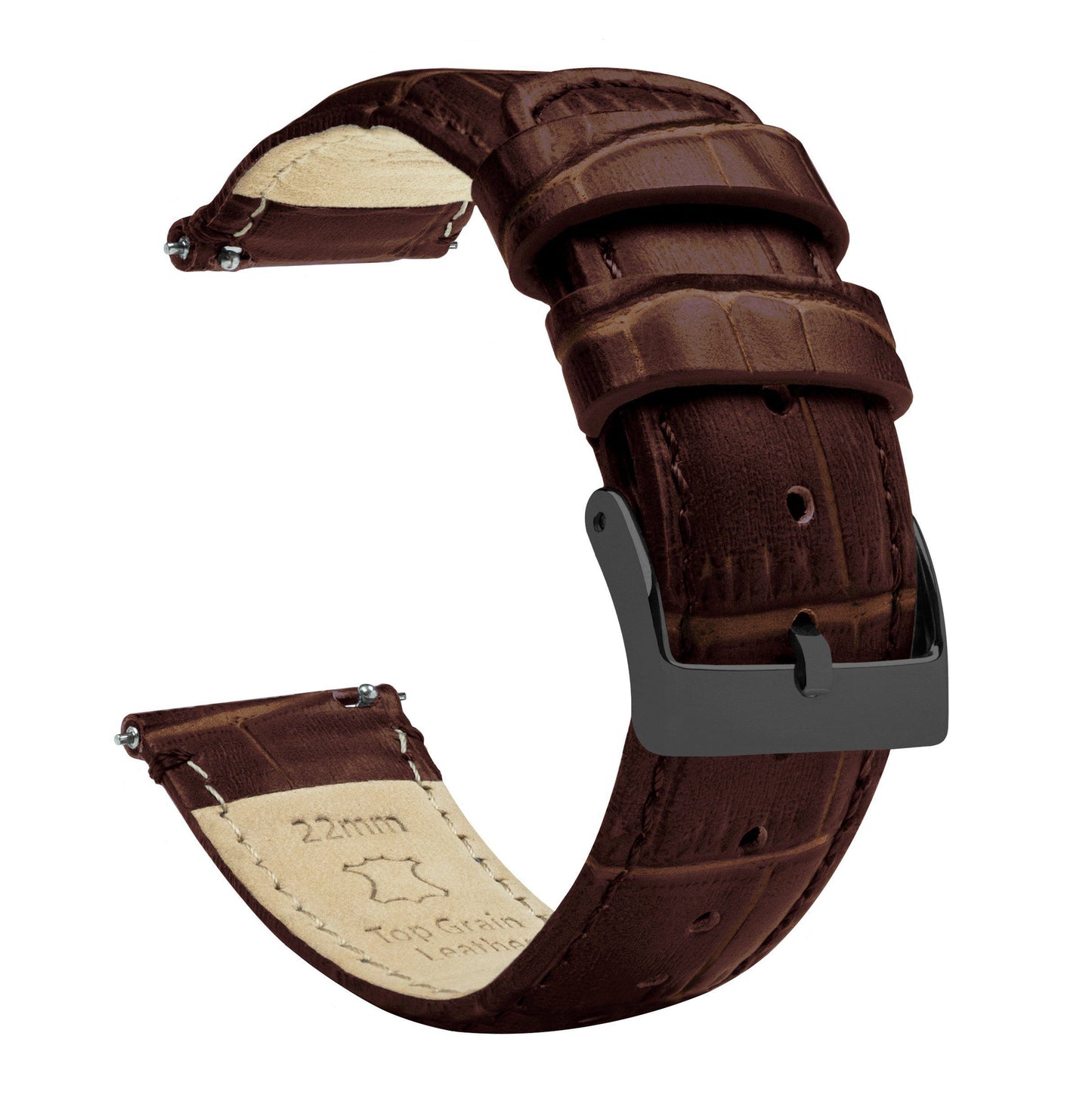 Coffee Brown | Alligator Grain Leather - Barton Watch Bands