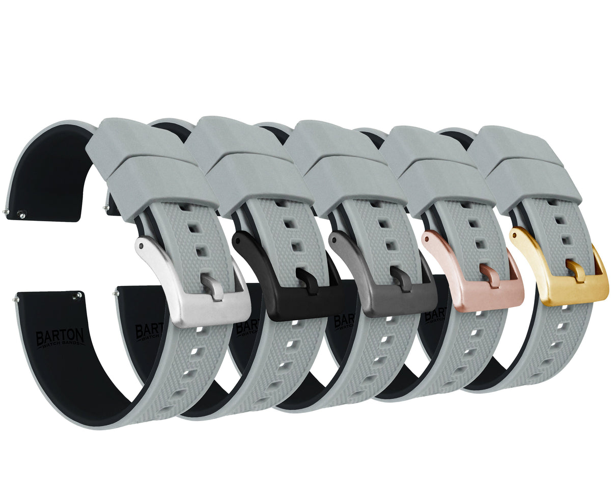 Cool Grey Top / Black Bottom | Elite Silicone Watch Bands | BARTON ...