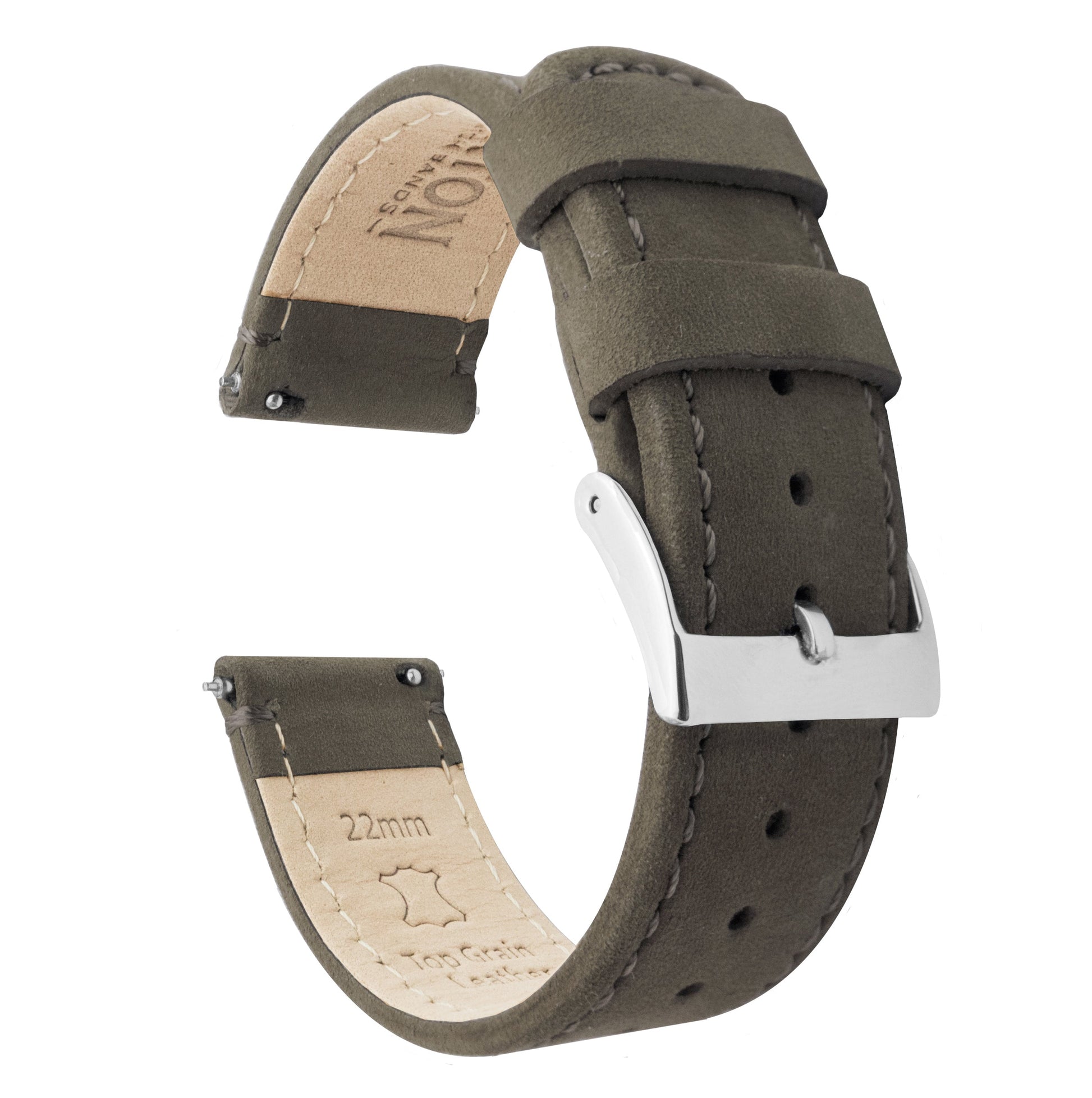 Samsung Galaxy Watch5 | Espresso Brown Leather & Stitching - Barton Watch Bands