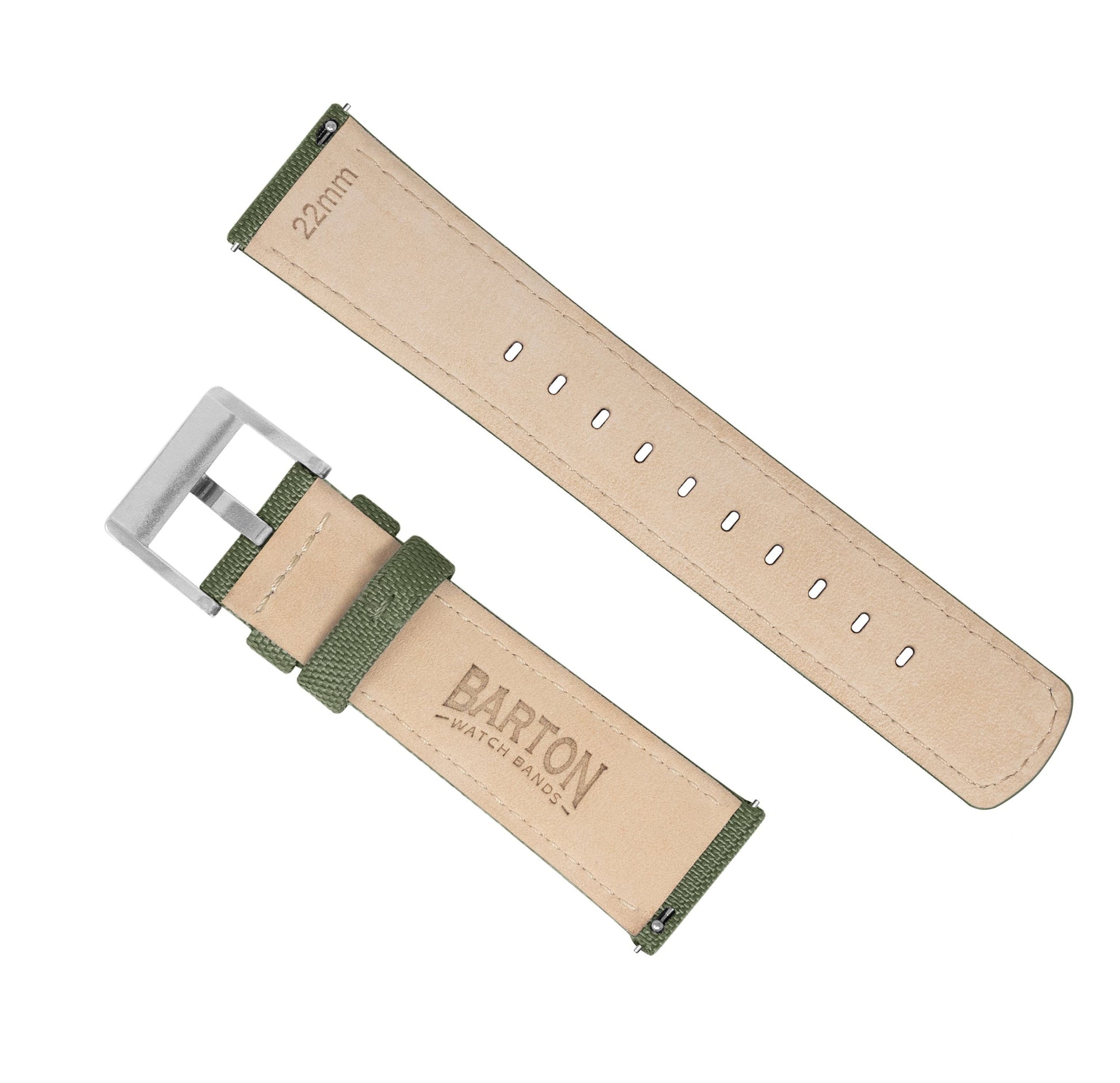Fossil Gen 5 | Sailcloth Quick Release | Army Green - Barton Watch Bands