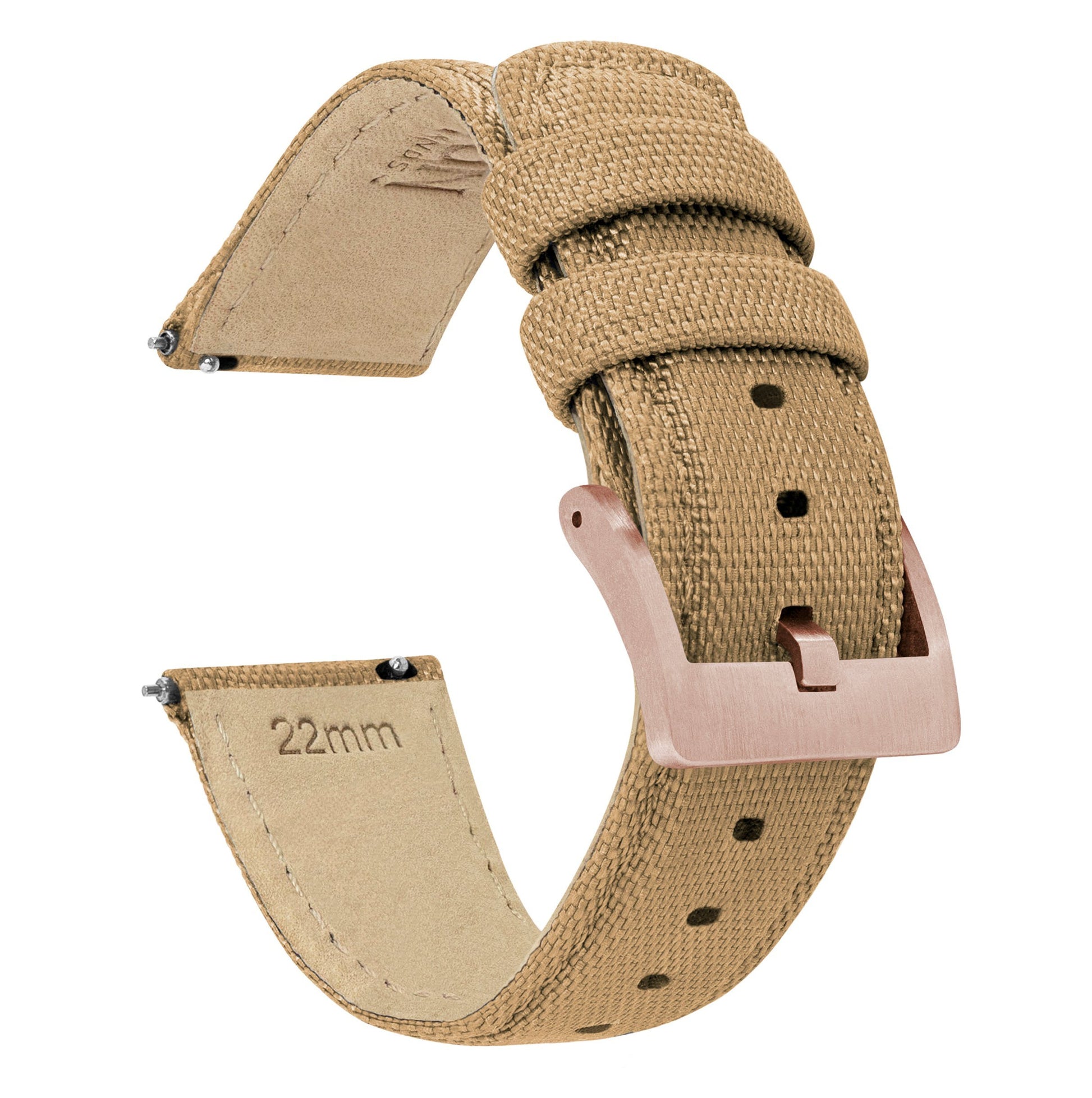 Fossil Gen 5 | Sailcloth Quick Release | Khaki Tan - Barton Watch Bands