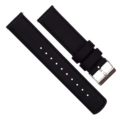 Fossil Q | Black Leather &  Stitching - Barton Watch Bands