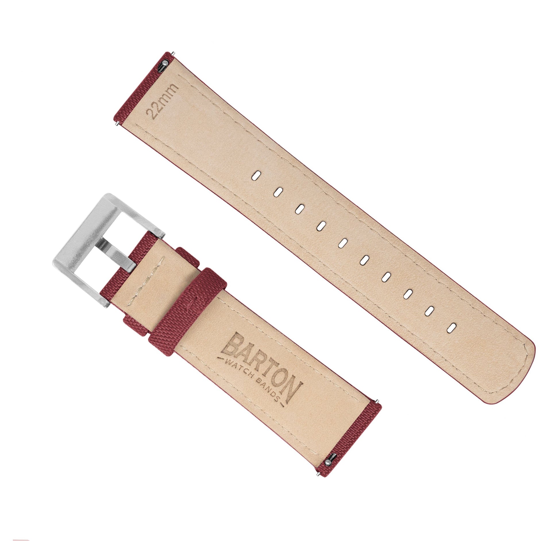 Fossil Q | Sailcloth Quick Release | Raspberry Red - Barton Watch Bands