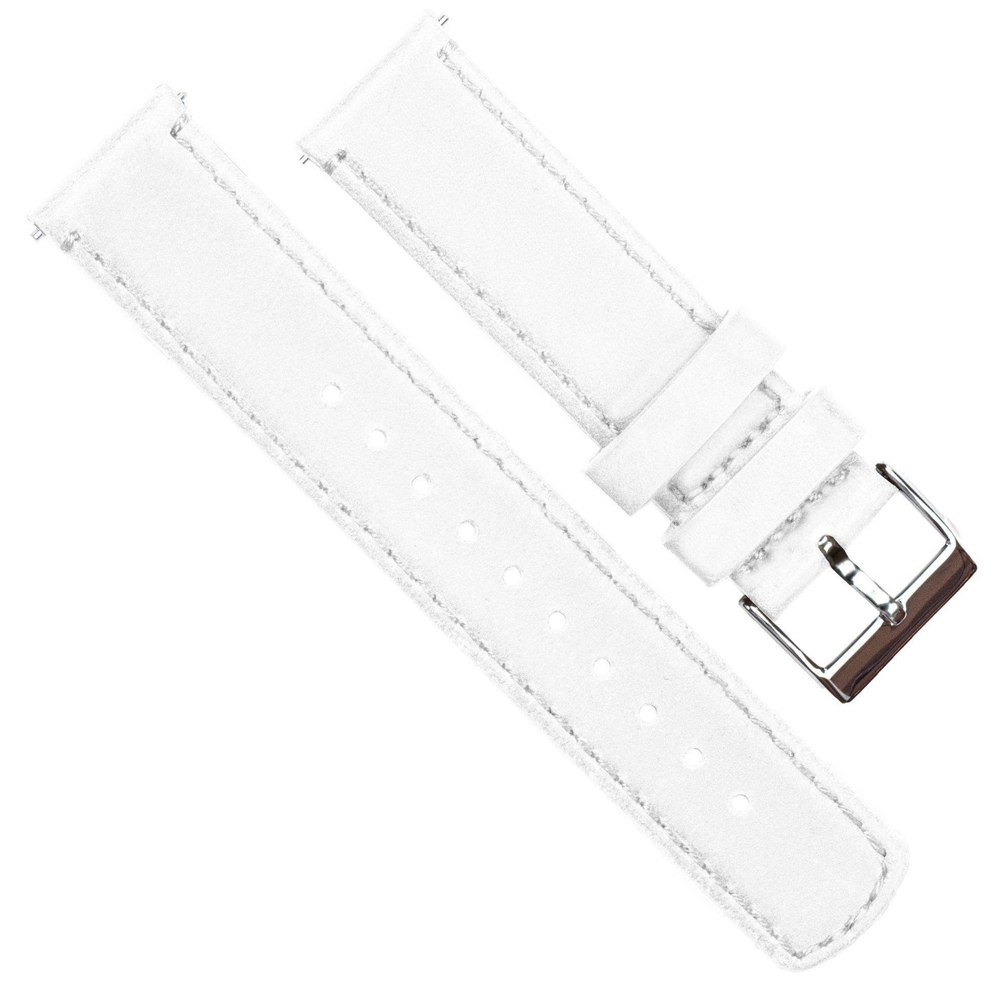 Fossil Q |  White Leather & Stitching - Barton Watch Bands