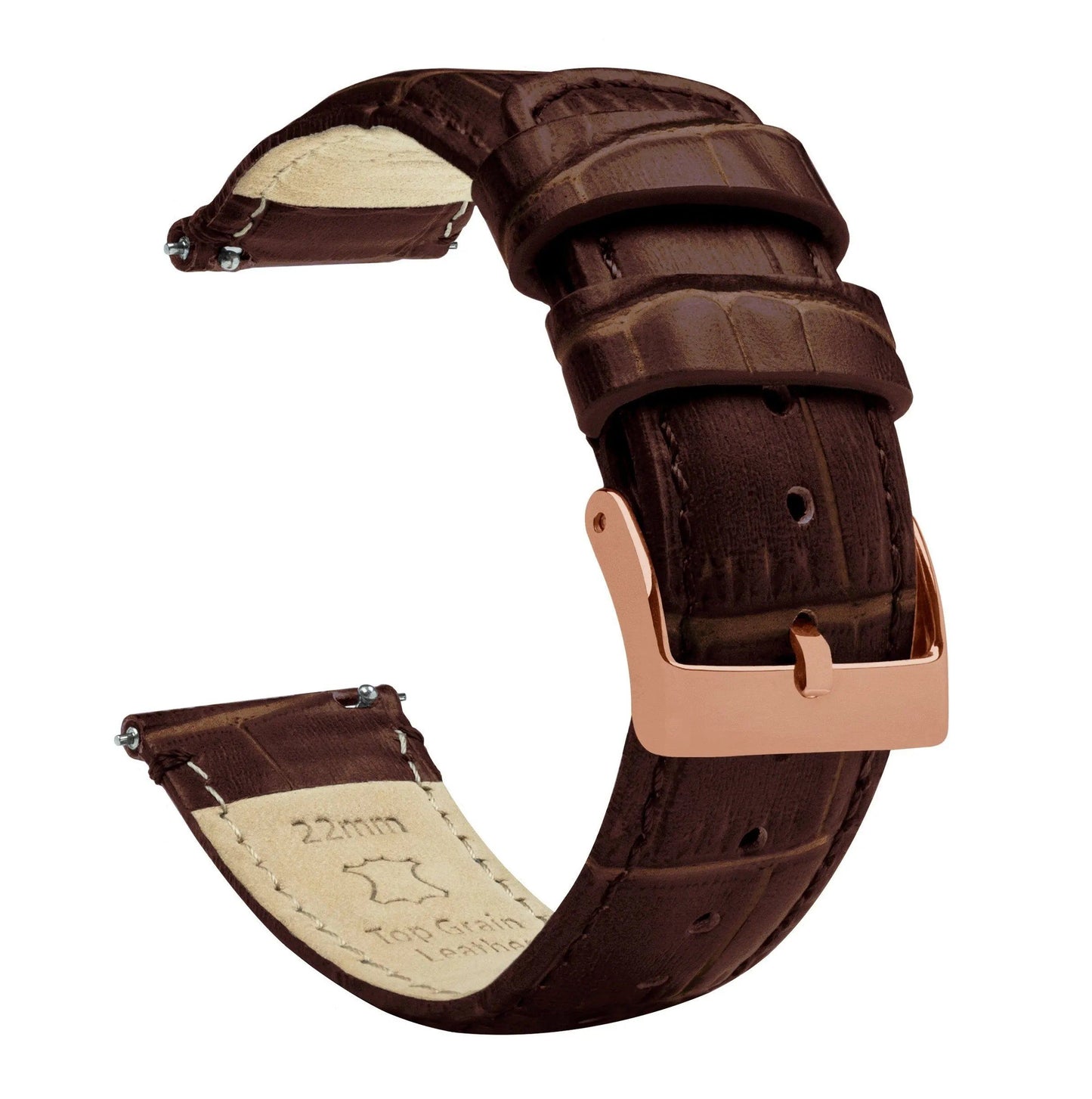 Fossil Sport | Coffee Brown Alligator Grain Leather - Barton Watch Bands