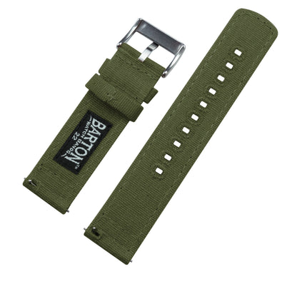 Gear S3 Classic & Frontier | Army Green Canvas - Barton Watch Bands