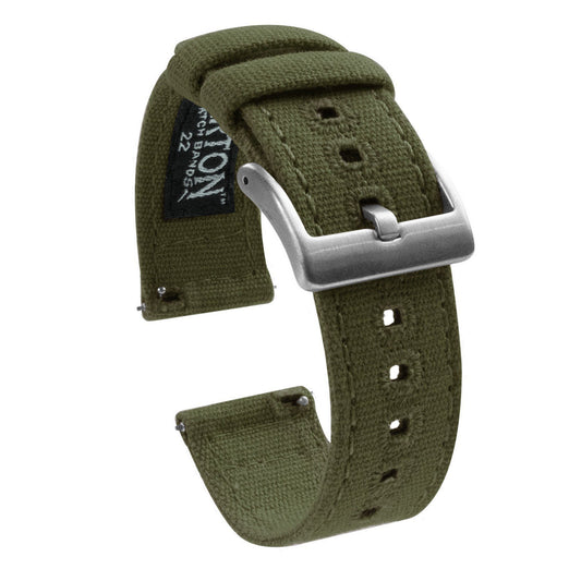 Gear S3 Classic & Frontier | Army Green Canvas - Barton Watch Bands