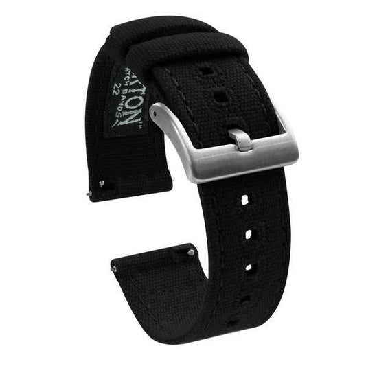 Gear S3 Classic & Frontier | Black Canvas - Barton Watch Bands