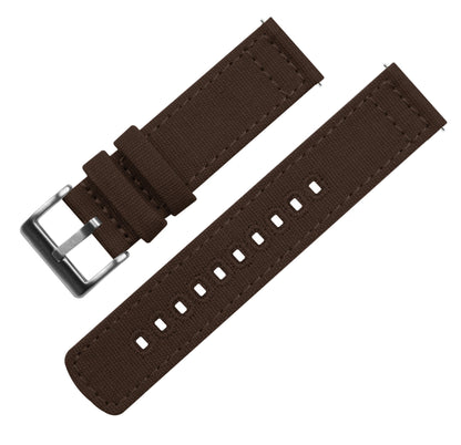 Gear S3 Classic & Frontier | Chocolate Brown Canvas - Barton Watch Bands