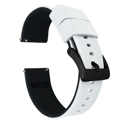Gear S3 Classic & Frontier | Elite Silicone | White Top / Black Bottom - Barton Watch Bands