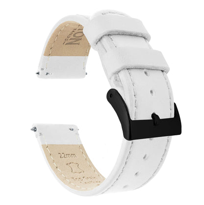 Gear S3 Classic &  Frontier | White Leather & Stitching - Barton Watch Bands
