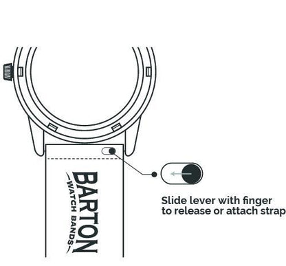 Gear Sport | Black Leather & Blue Stitching - Barton Watch Bands