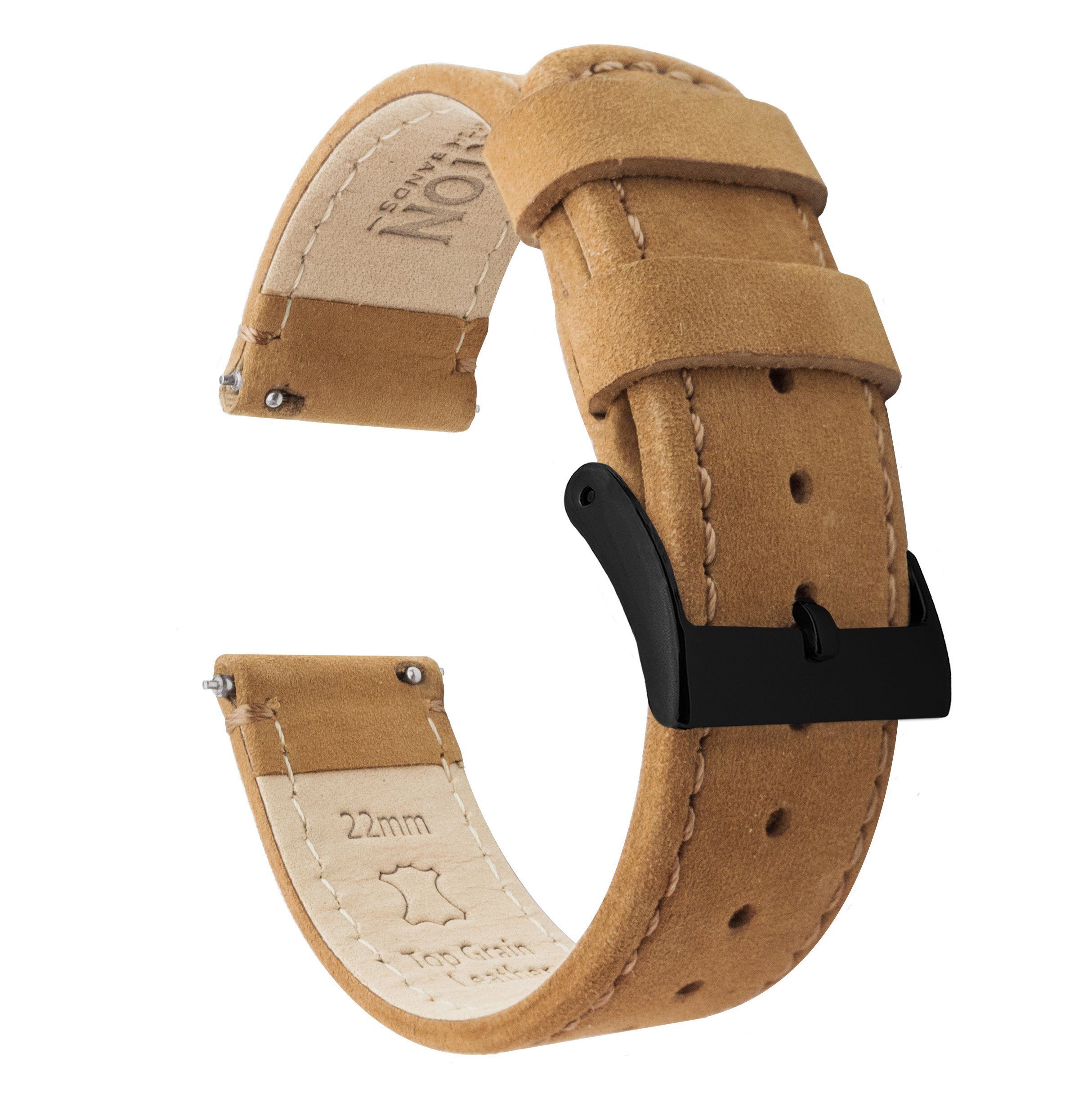 Gear Sport Watch Band Gingerbread Leather & Stitching Watch Strap