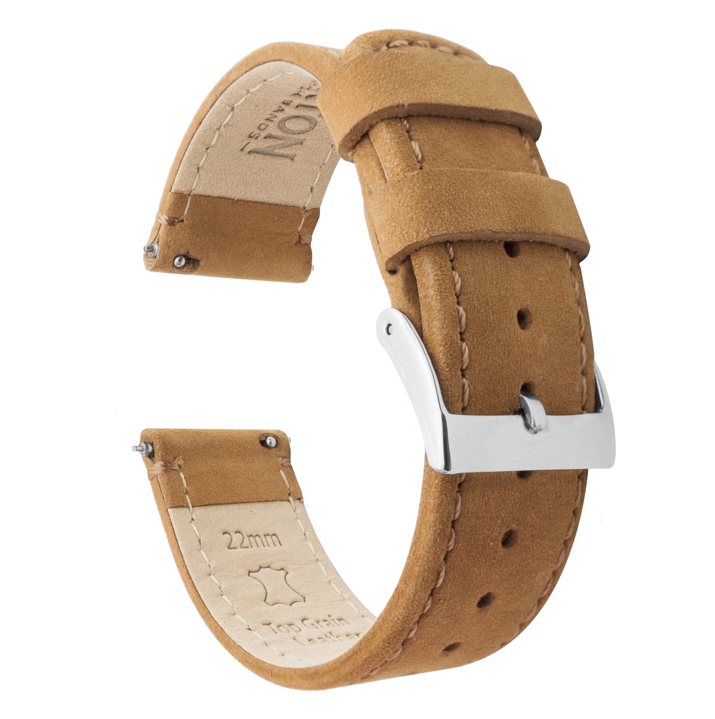 Samsung Galaxy Watch5 | Gingerbread Brown Leather & Stitching - Barton Watch Bands