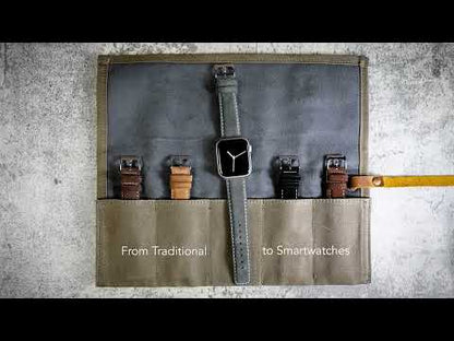 Samsung Galaxy Watch Active 2 Root Brown Suede Beige Stitching Watch Band