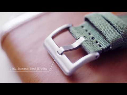 Army Green Linen Nylon NATO® Style Watch Band