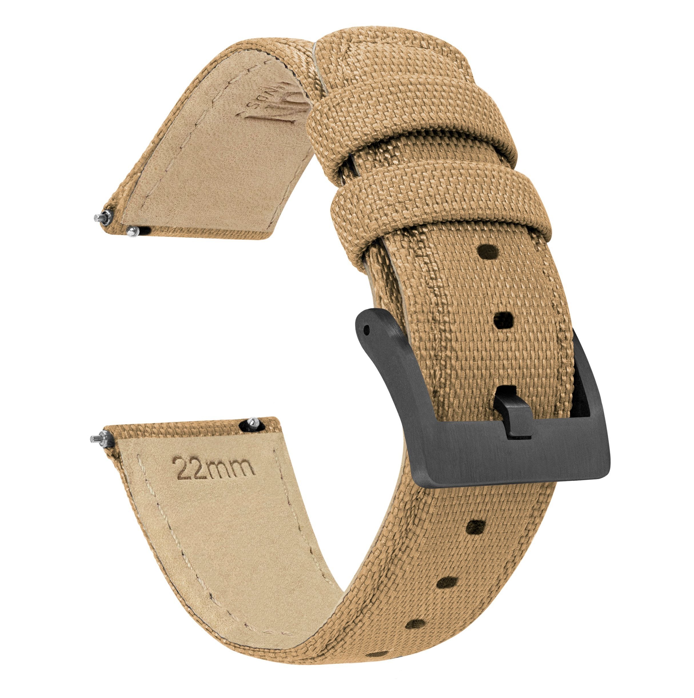 Khaki Tan | Sailcloth Quick Release - Barton Watch Bands