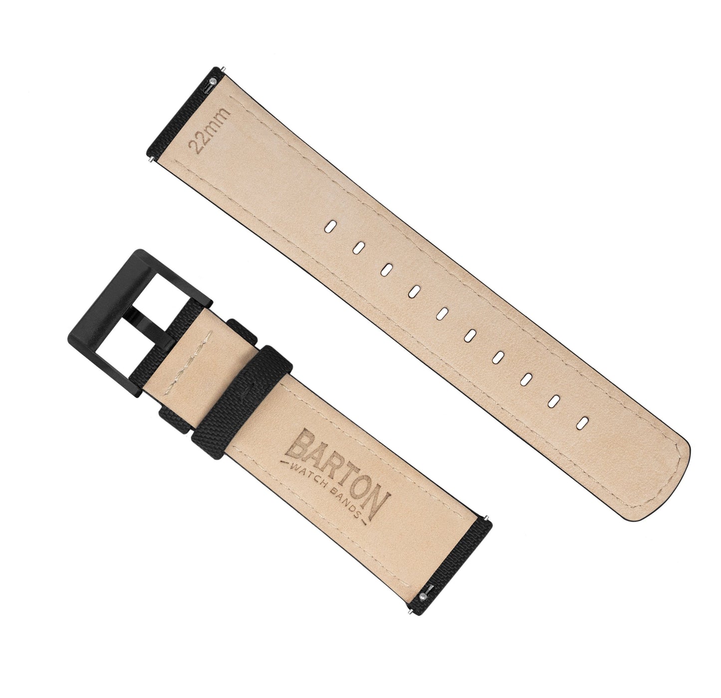 Mobvoi TicWatch | Sailcloth Quick Release | Black - Barton Watch Bands