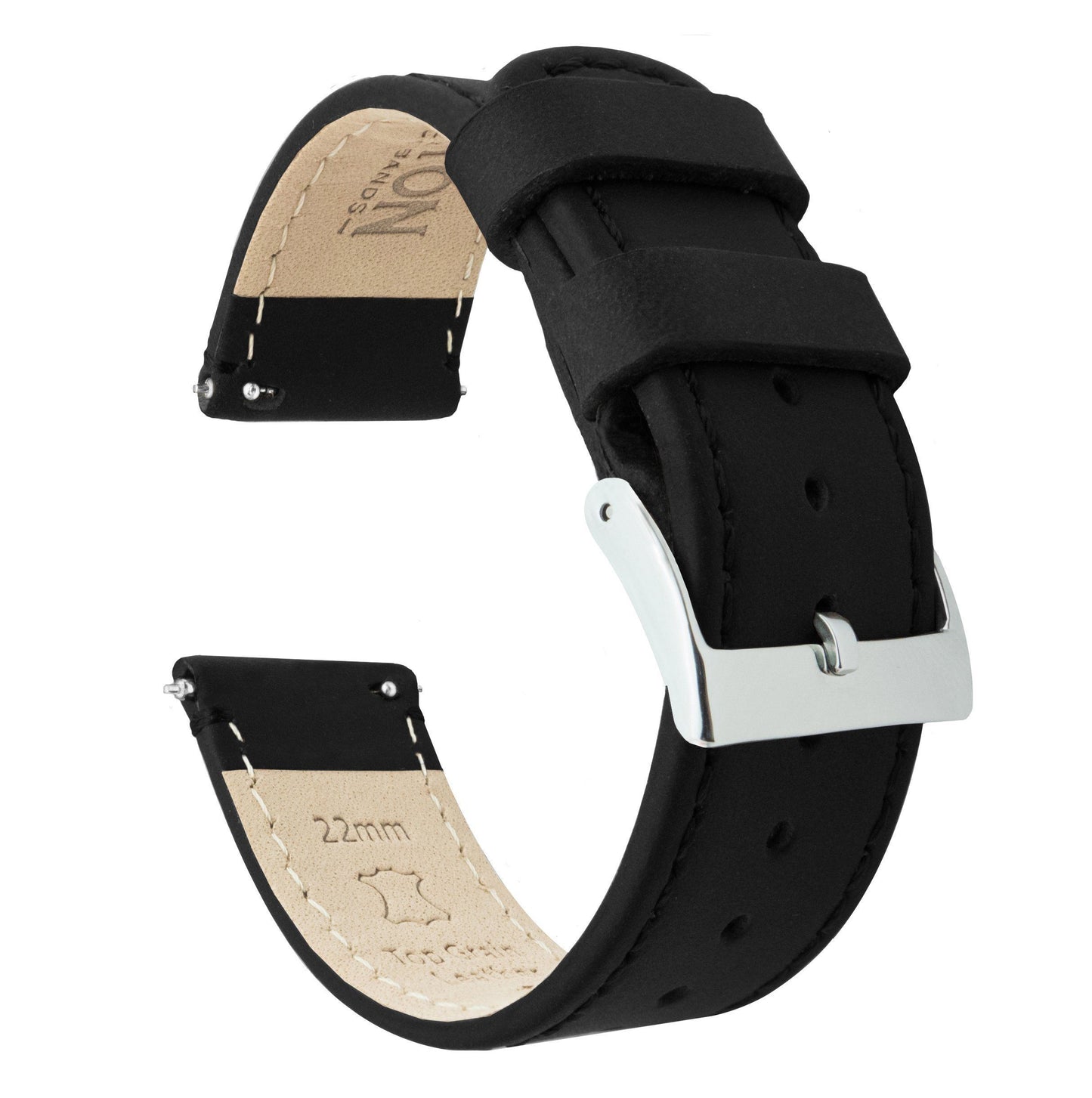 Moto 360 Gen2 | Black Leather &  Stitching - Barton Watch Bands
