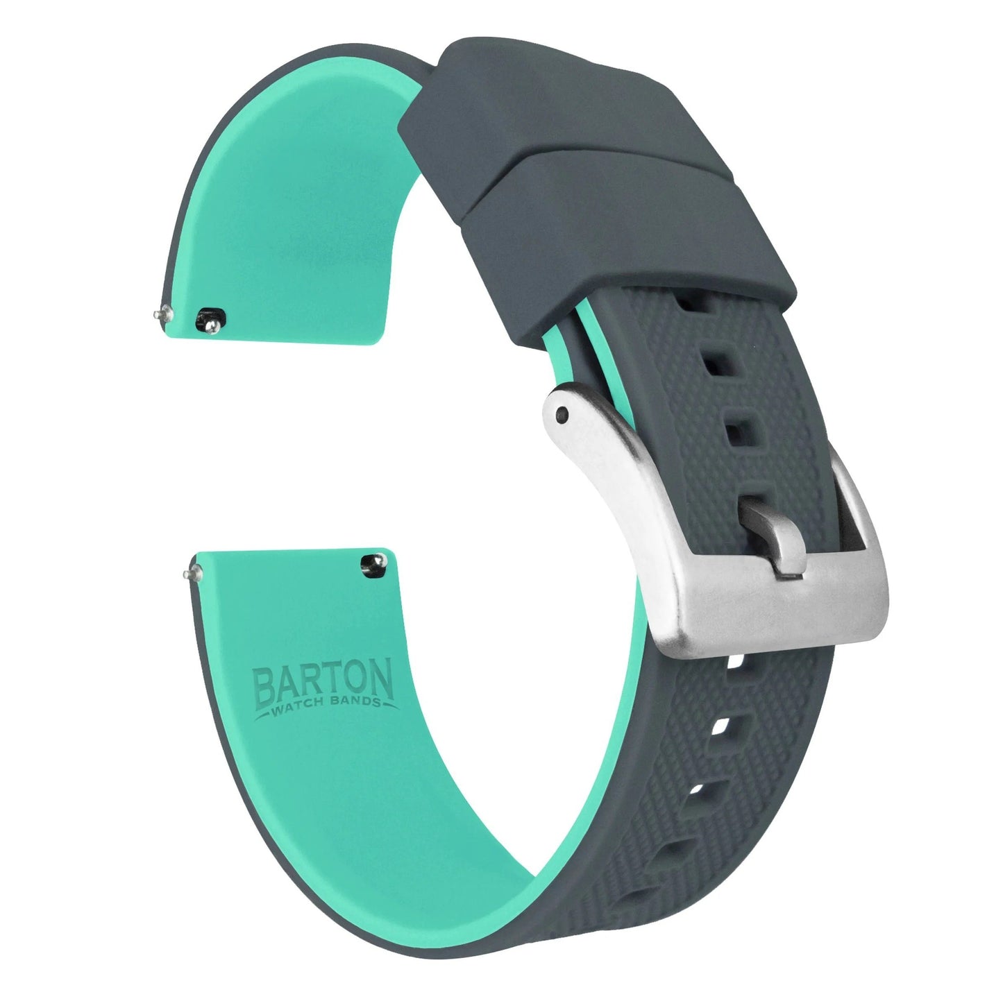Moto 360 Gen2 | Elite Silicone | Smoke Grey Top / Mint Green Bottom - Barton Watch Bands
