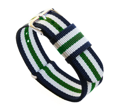 Navy, Shamrock & Ivory | Nylon NATO Style - Barton Watch Bands
