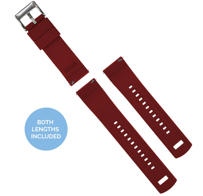 Pebble Smart Watches | Elite Silicone | Black Top / Crimson Red Bottom - Barton Watch Bands
