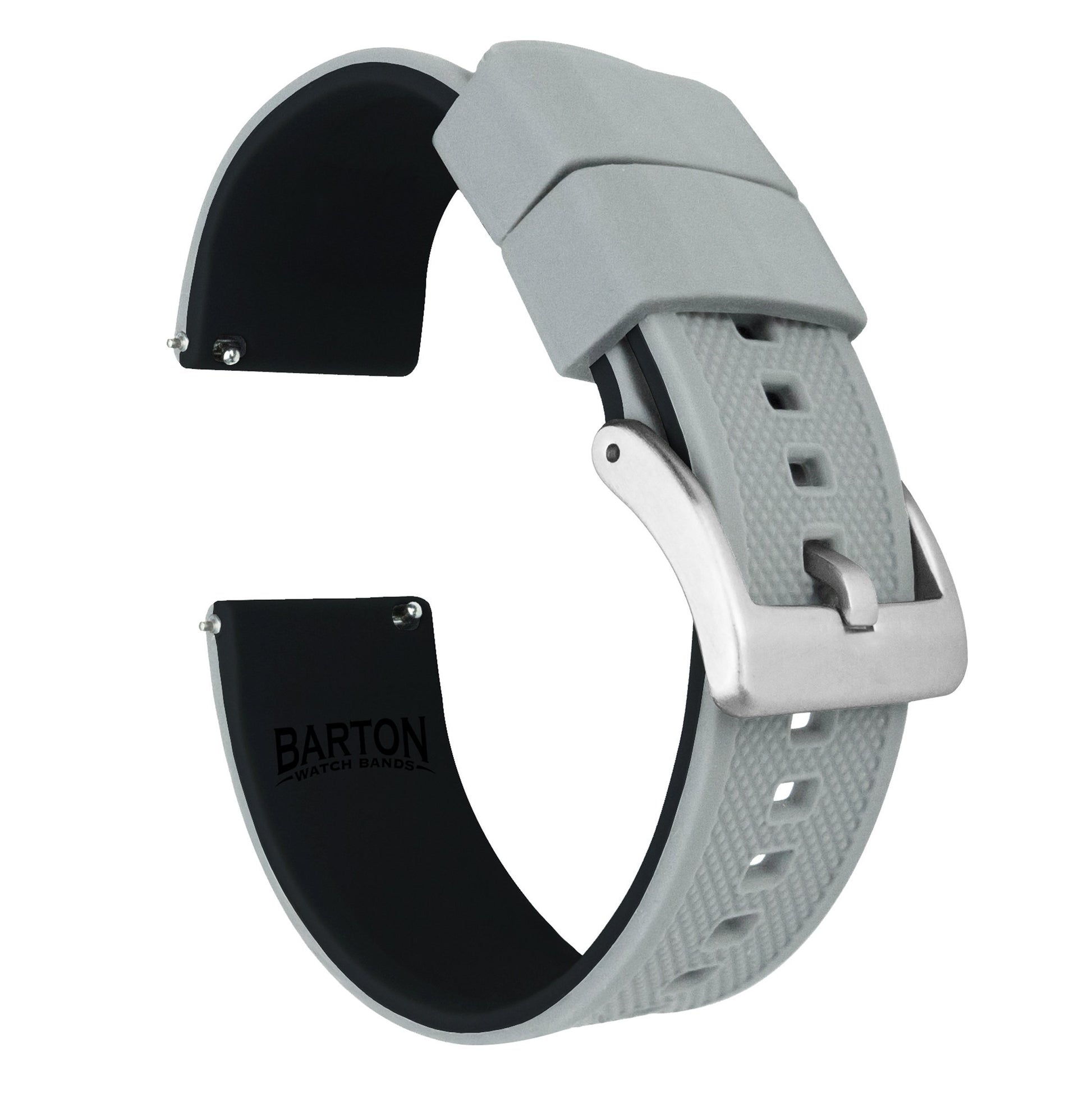 Pebble Smart Watches | Elite Silicone | Cool Grey Top / Black Bottom - Barton Watch Bands