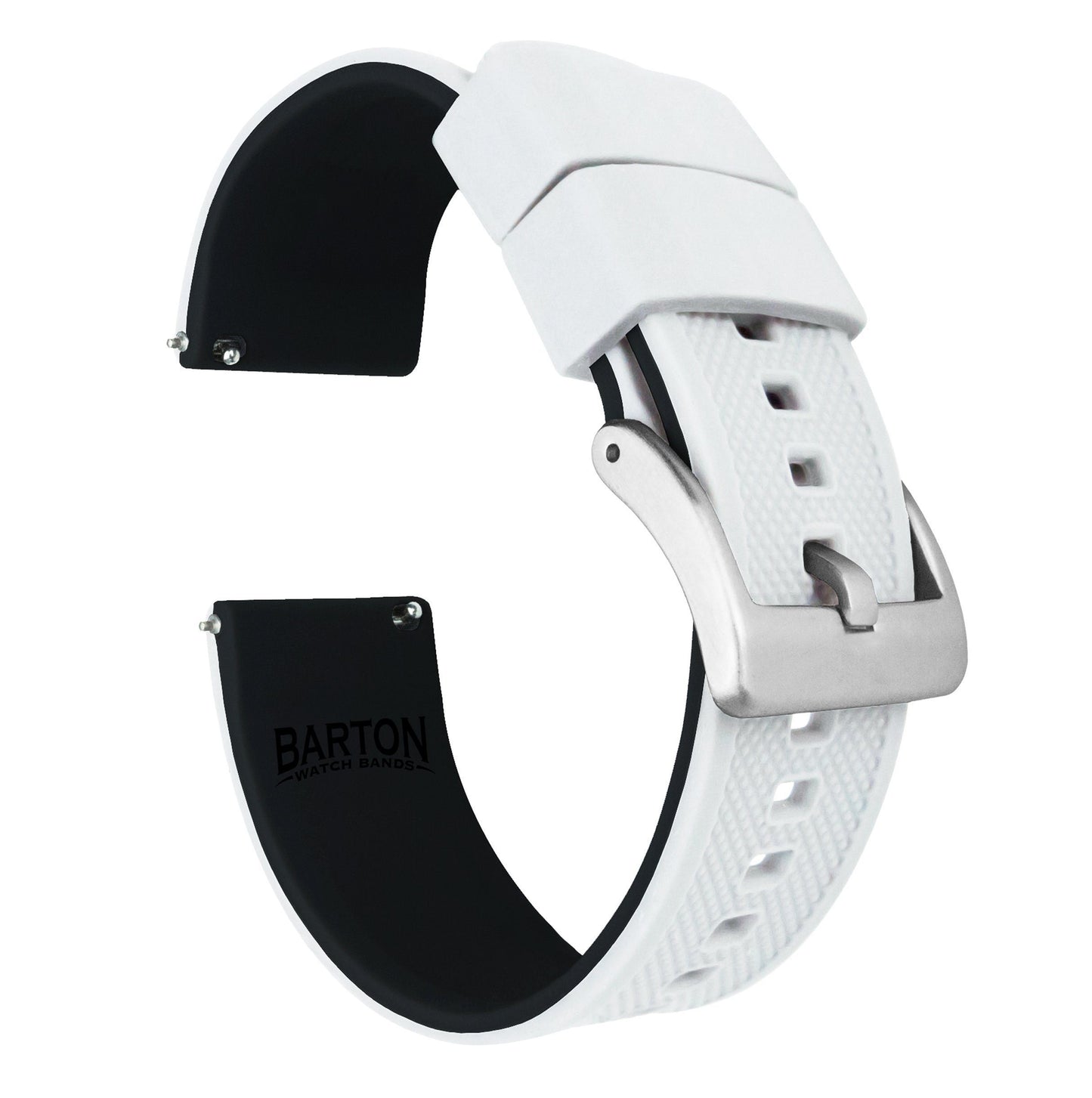 Pebble Smart Watches | Elite Silicone | White Top / Black Bottom - Barton Watch Bands