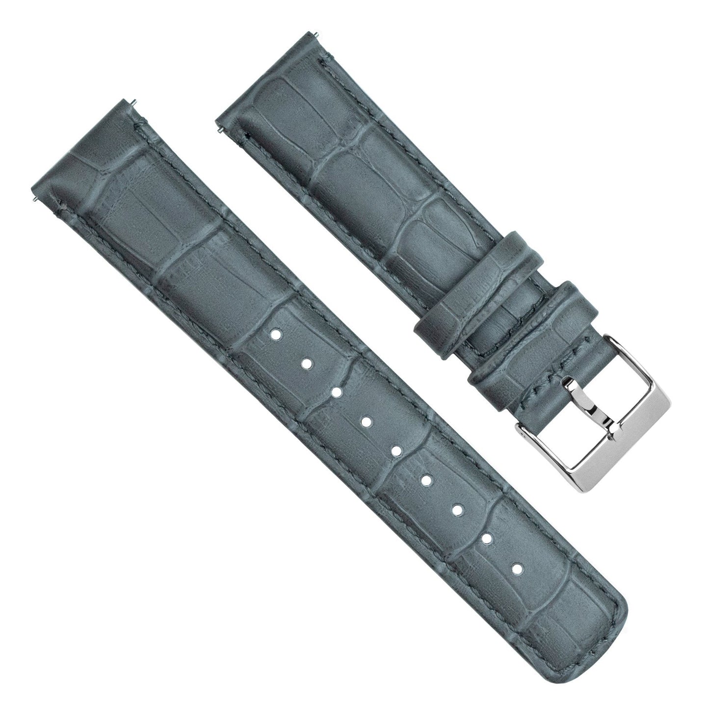 Pebble Smart Watches | Smoke Grey Alligator Grain Leather - Barton Watch Bands